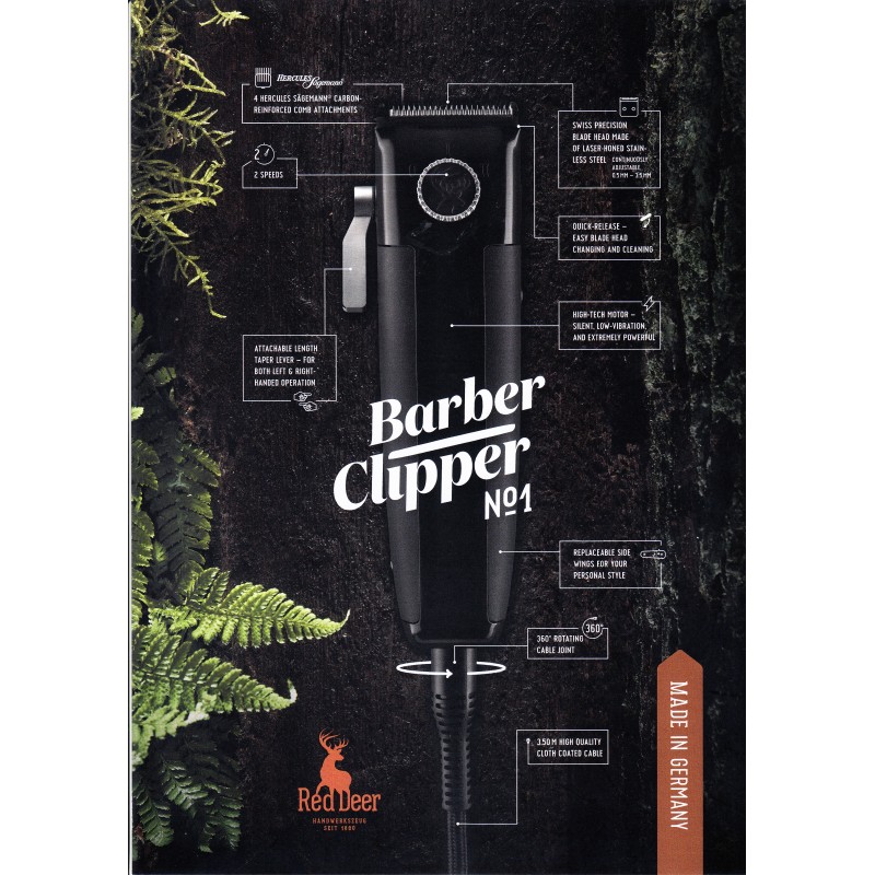 Red Deer Barberclipper + Cordless T-trimmer + Clippercidespray 500ml.